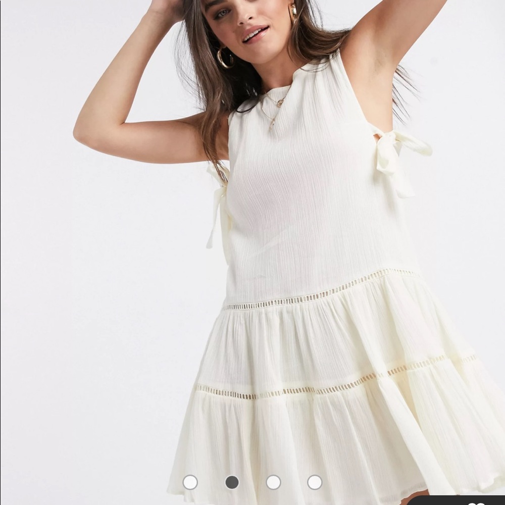 ASOS DESIGN tiered mini smock
sundress with open back